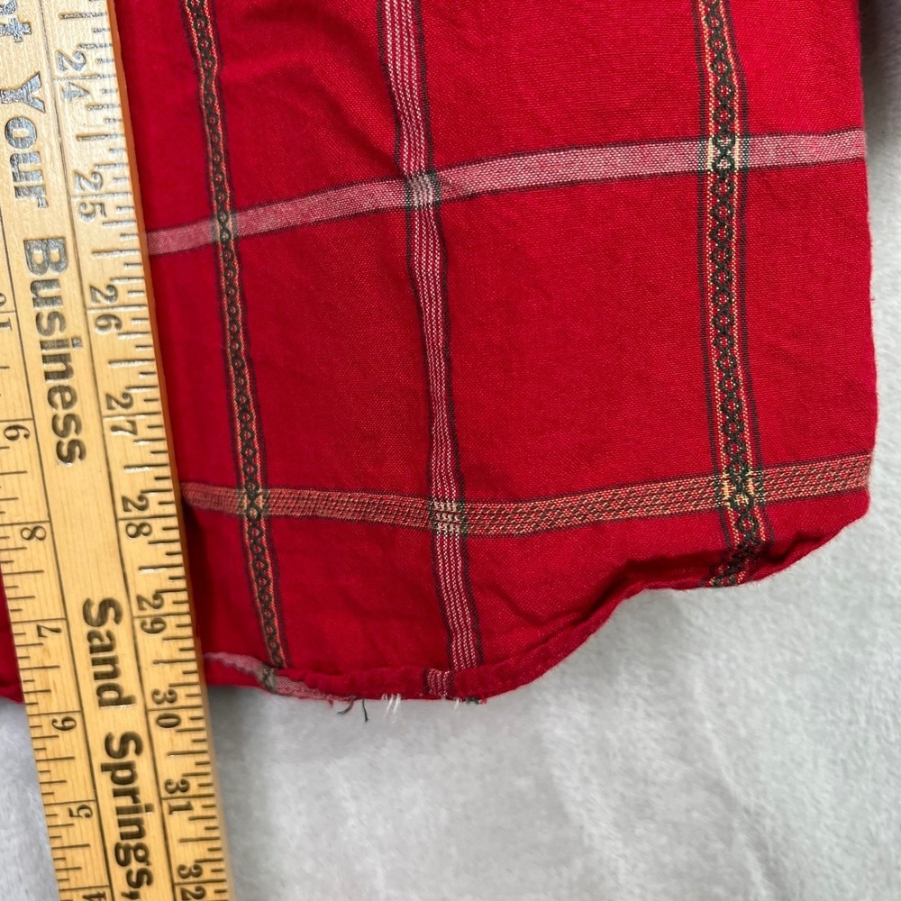Vintage Karen Scott Shirt Womens Red Plaid Scottish Terrier Embroidered Size 1X - Picture 8 of 9